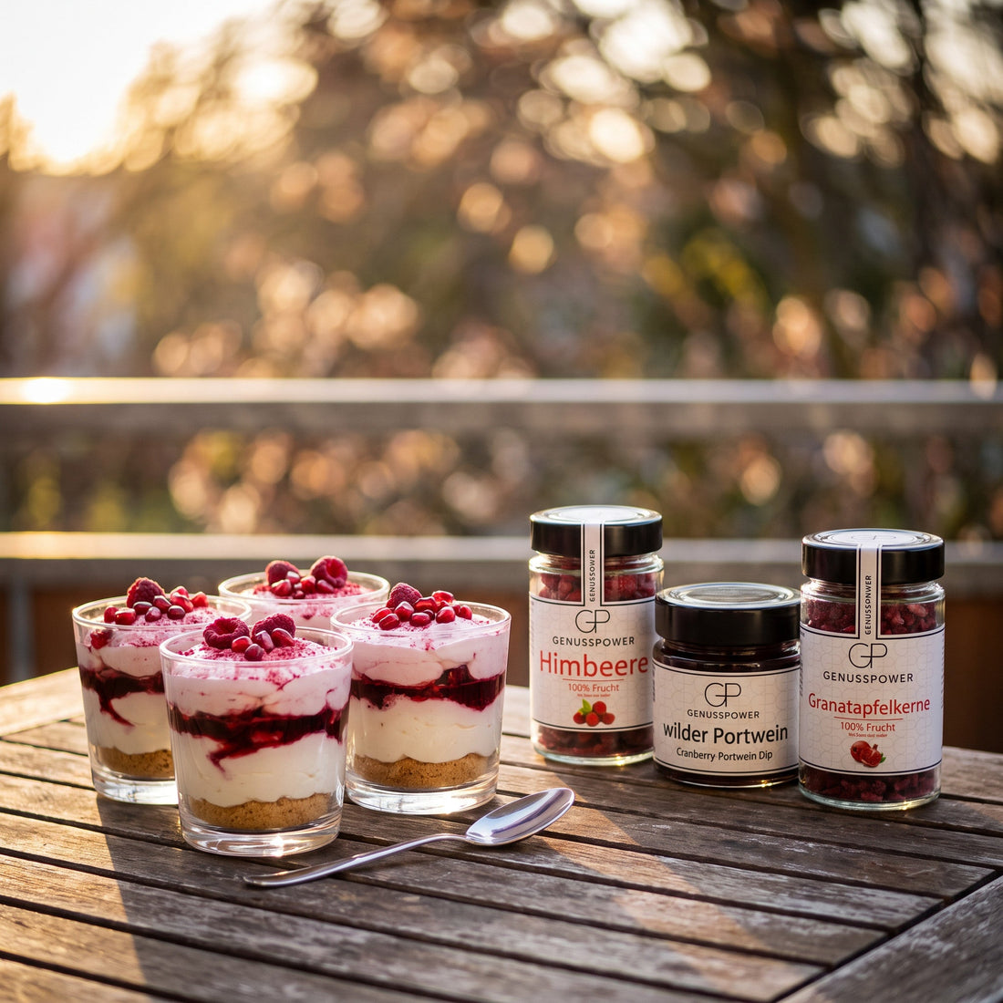 Himbeer-Mascarpone mit wildem Portwein, Set Mädelsabend
