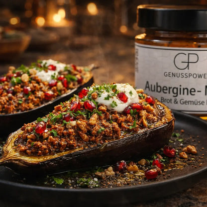Aubergine Nüsse Orientalischer Brotaufstrich mit Tiefe