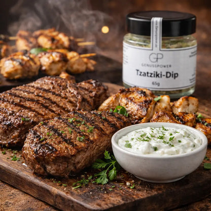 Tzaziki Dip Gewürz – Knoblauch-Kräuter Mischung für Tzaziki, Dips & Grillgerichte