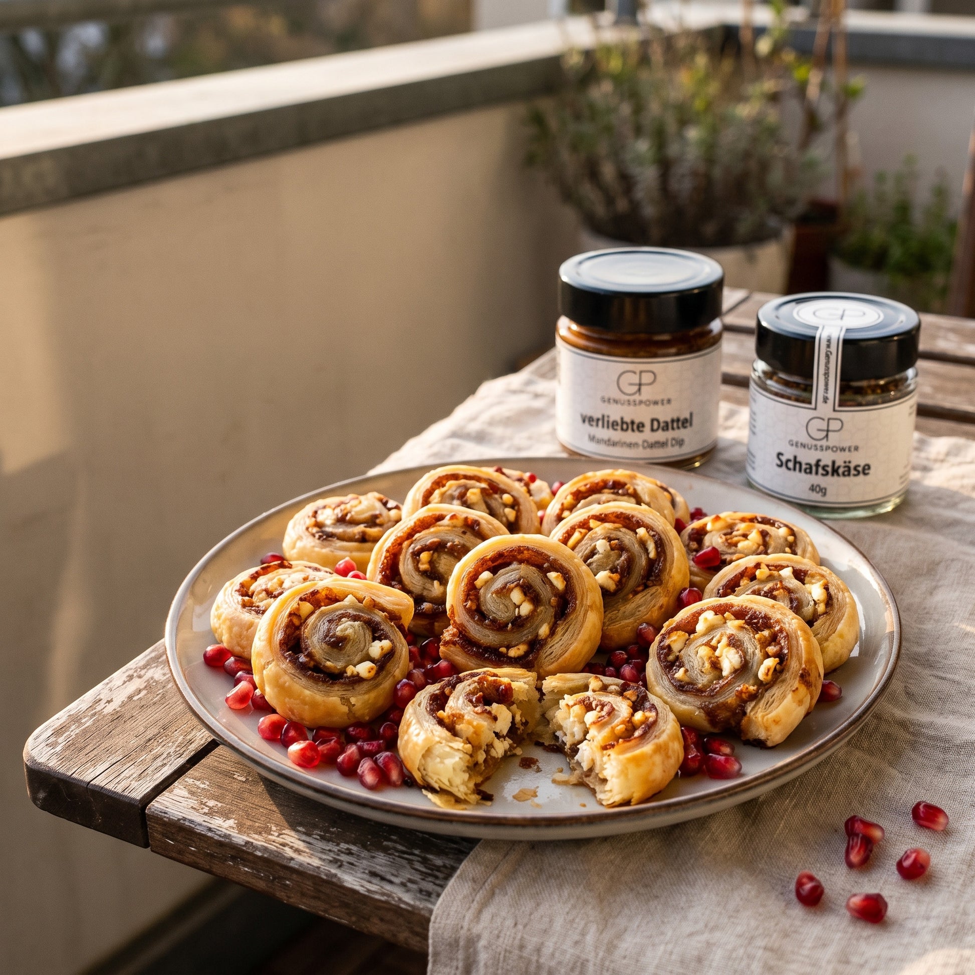 Mädelsabend – Blätterteigschnecken mit verliebter Dattel und Feta
