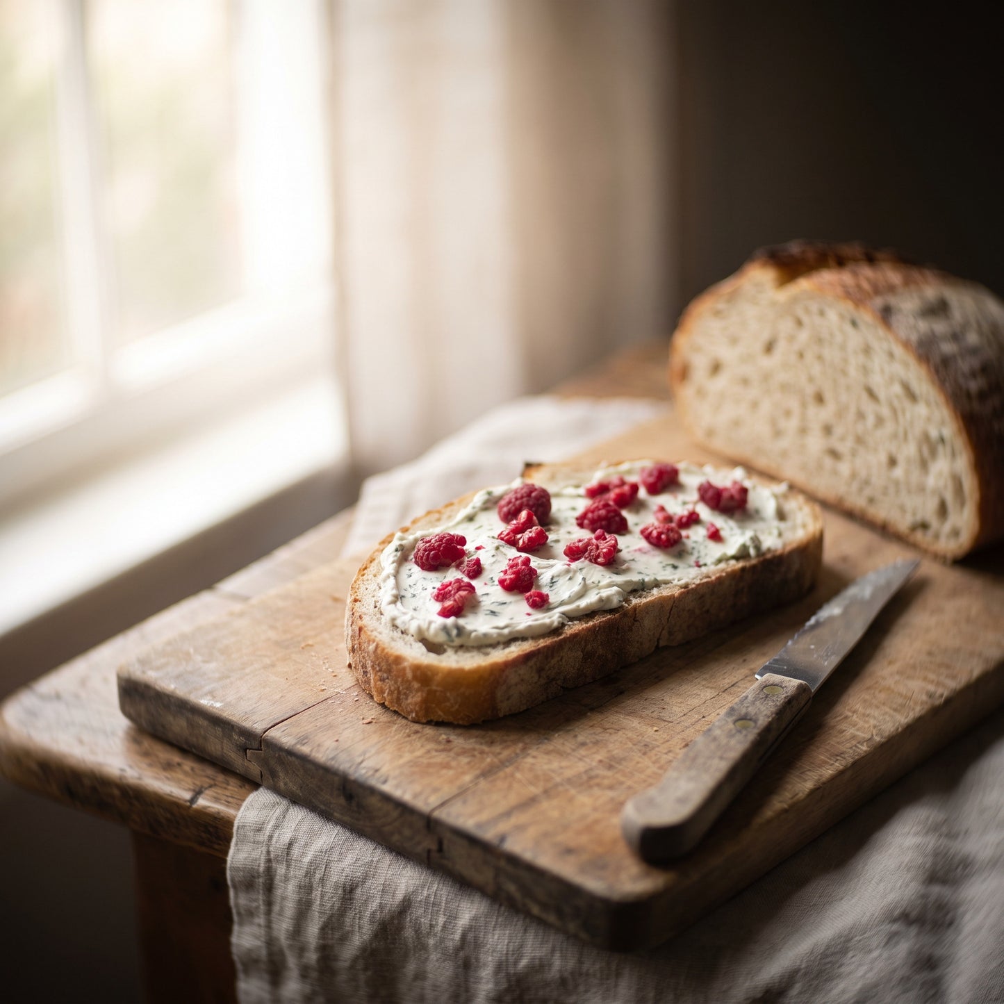 Langschläfer – Kräuter-Frischkäse auf frischem Brot