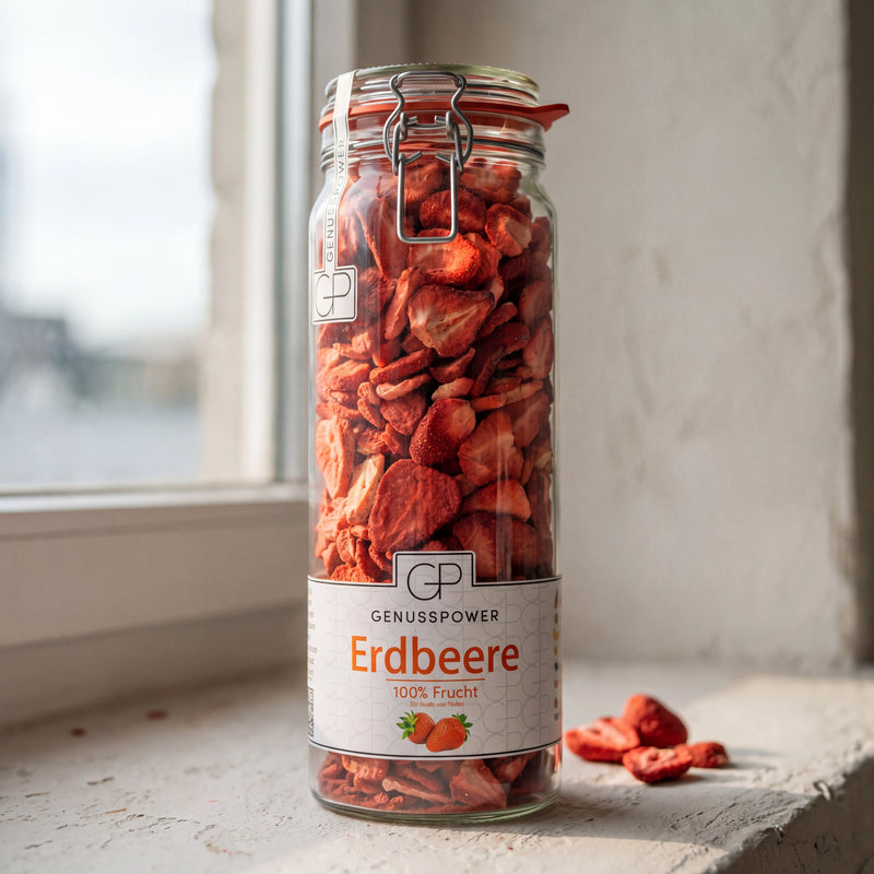 Erdbeeren — Voll fruchtig. Luftig & knusprig.