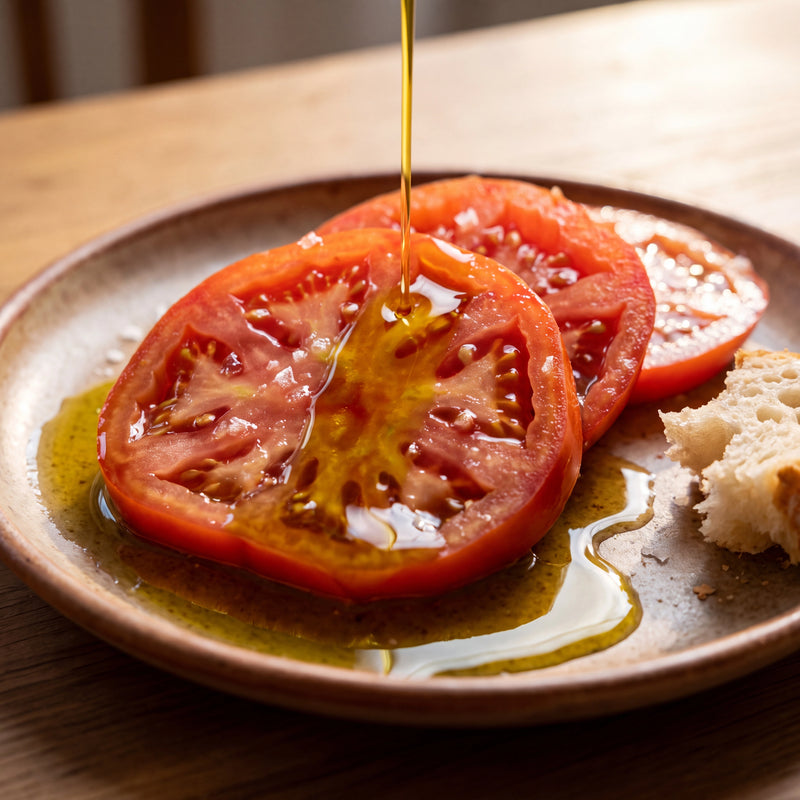 Tomaten mit Olivenöl