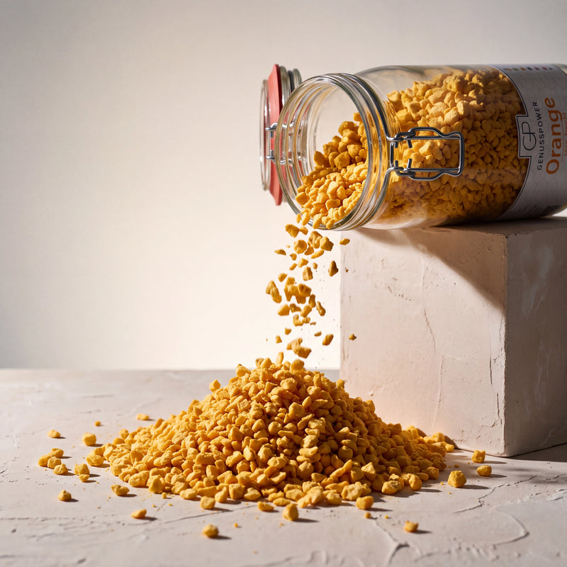 Orange — Fruchtig herb. Luftig & knusprig.